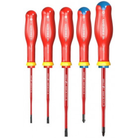 Jeu de 5 tournevis isolés SLIM 1000V FACOM Jeu de 5 tournevis isolés SLIM 1000V FACOM