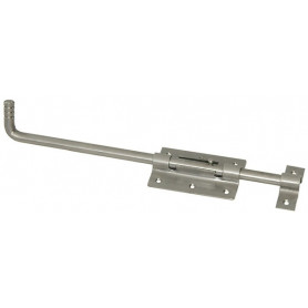 Verrou porte à douille inox à visser longueur 400mm Verrou porte à douille inox à visser longueur 400mm