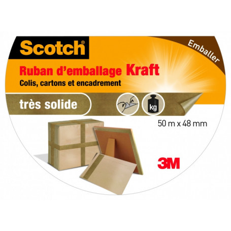 Ruban adhésif d'emballage kraft Scotch 50 mm x 50 m
