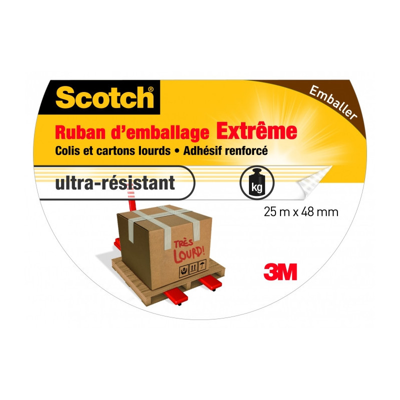 Scotch Ruban D'Emballage Transparent - 50mm X 20m Avec Dévidoir - Résistant Pour Colis Et Déménagement