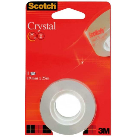Ruban adhésif Scotch® Crystal transparent, 19 mm x 10 m, recharge de 2  rouleaux