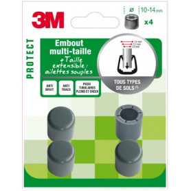 Lot de 4 embouts multi-tailles enveloppant gris Lot de 4 embouts multi-tailles enveloppant gris