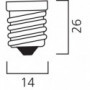 Ampoule led flamme E14 827 5W égal à 40W Dep rad SYLVANIA