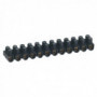 Barrette de 12 dominos 10mm² - noir