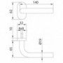 2 poignées inoxydable satinée carré 8 mm pour porte avec rosace ovale