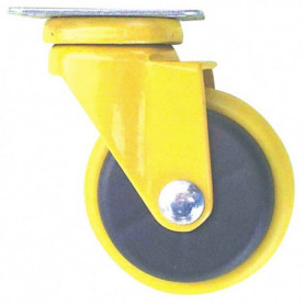 Roulette pivotante design à platine jaune diam50mm 366503 GUITEL Roulette pivotante design à platine jaune diam50mm 366503 GUITEL