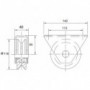 Roue gorge V sur roulement pour portail 20mm en applique - Ø120mm