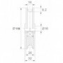 Roue gorge U sur roulement pour portail 16mm - Ø120mm