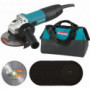 Pack complet: meuleuse Makita idéal tous types de travaux 720W Ø125mm GA5030R + 1 disque diamant béton + 10 disques métal + sac