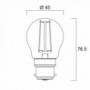 Ampoule led SPH B22 827 2,5W  égal à  25W Cla fil