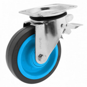 Roulette de manutention pivotante à platine, à frein Maxiroll Resilex Ø160mm GUITEL Roulette de manutention pivotante à platine, à frein Maxiroll Resilex Ø160mm GUITEL