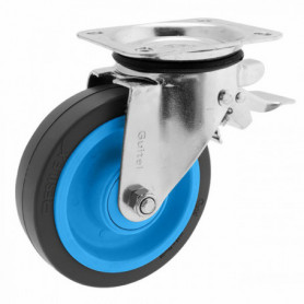 Roulette de manutention pivotante à platine, à frein Maxiroll Resilex Ø200mm GUITEL Roulette de manutention pivotante à platine, à frein Maxiroll Resilex Ø200mm GUITEL