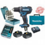 Perceuse visseuse Makita 18V 62Nm DDF482 + 2 batt 3 Ah + 30 embouts de vissage + 18 forets D-46202 Edition Limitée