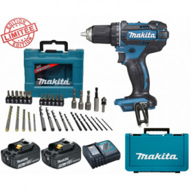 Perceuse visseuse Makita 18V 62Nm DDF482 + 2 batt 3 Ah + Coffret 34 accessoires de perçage vissage MACCESS Edition Limitée Perceuse visseuse Makita 18V 62Nm DDF482 + 2 batt 3 Ah + Coffret 34 accessoires de perçage vissage MACCESS Edition Limitée