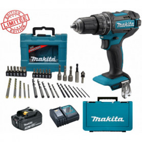 Perceuse visseuse à percussion Makita 18V 62Nm DHP482 + 1 batt 3 Ah + Coffret 34 accessoires de perçage vissage MACCESS Edition Perceuse visseuse à percussion Makita 18V 62Nm DHP482 + 1 batt 3 Ah + Coffret 34 accessoires de perçage vissage MACCESS Edition