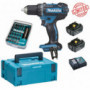 Perceuse visseuse Makita 18V 62Nm DDF482 + 2 batt 5 Ah + 30 embouts de vissage + porte-embout magnétique Edition Limitée