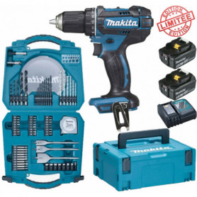 Pack cadeau Perceuse visseuse Makita 18V 62Nm DDF482 2 batt 5 Ah coffret 71 accessoires perçage vissage D-47145 Pack cadeau Perceuse visseuse Makita 18V 62Nm DDF482 2 batt 5 Ah coffret 71 accessoires perçage vissage D-47145
