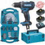 Pack cadeau Perceuse visseuse Makita 18V 62Nm DDF482 2 batt 5 Ah coffret 71 accessoires perçage vissage D-47145