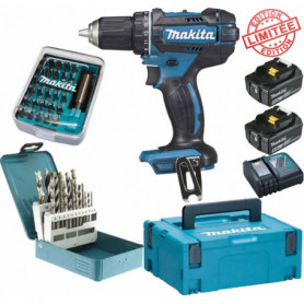 Perceuse visseuse Makita 18V 62Nm DDF482 + 2 batt 5 Ah + 30 embouts de vissage + 18 forets D-46202 Edition Limitée Perceuse visseuse Makita 18V 62Nm DDF482 + 2 batt 5 Ah + 30 embouts de vissage + 18 forets D-46202 Edition Limitée