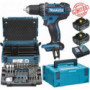 Perceuse visseuse Makita 18V 62Nm DDF482 + 2 batt 5 Ah + coffret 66 accessoires MAKPAC B-43044 MAKITA Edition Limitée