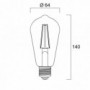 Ampoule à filament led TOLEDO Retro ST64 Ambré EDI E27 825 4,5W  égal à  36W SYLVANIA