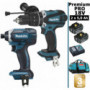 Pack Makita Premium Pro 18V 5Ah: Perceuse à percussion 91Nm DHP458 + Visseuse à chocs 165Nm DTD152 + 2 batteries + sac MAKITA