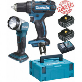 Perceuse visseuse Makita 18V 62Nm DDF482 + 2 batt 5 Ah + Lampe torche LED DEADML802 MAKITA Edition Limitée Perceuse visseuse Makita 18V 62Nm DDF482 + 2 batt 5 Ah + Lampe torche LED DEADML802 MAKITA Edition Limitée