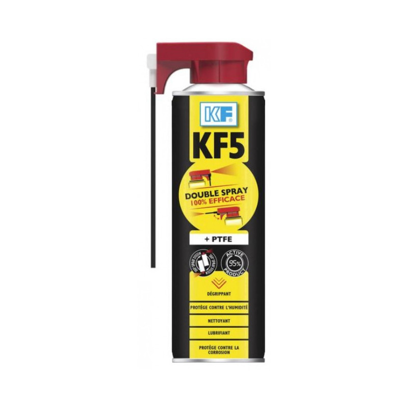 Dégrippant lubrifiant multifonctions KF5 double spray dégrippe, chasse humidité, nettoie, lubrifie, 
