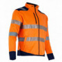 Veste polaire Haute Visibilité orange/bleu Led LMA