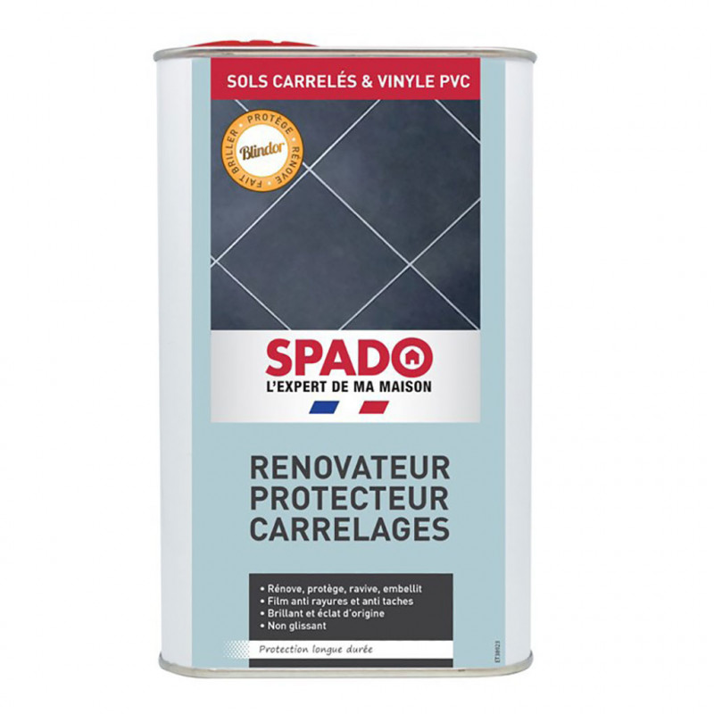 Protection rénovatrice brillante sols carrelés et vinyle PVC 1L SPADO
