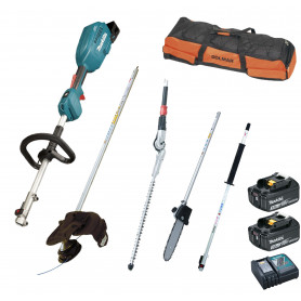 Outil Multifonctions Makita 18V DUX18 + Débroussailleuse + Taille haies + Elagueuse à perche + Rallonge + sac + 2 batt 3Ah Outil Multifonctions Makita 18V DUX18 + Débroussailleuse + Taille haies + Elagueuse à perche + Rallonge + sac + 2 batt 3Ah