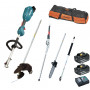 Outil Multifonctions Makita 18V DUX18 + Débroussailleuse + Taille haies + Elagueuse à perche + Rallonge + sac + 2 batt 3Ah