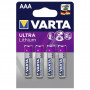 4 Piles lithium LR03/AAA (1,5V) VARTA