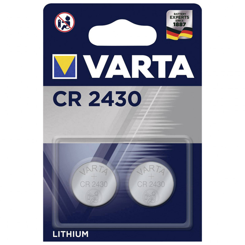 2 Piles bouton lithium CR2430 (3V) VARTA