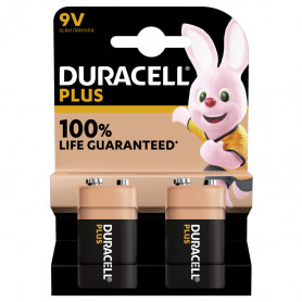 2 Piles alcalines Plus 100% 6LR61 (9V) DURACELL 2 Piles alcalines Plus 100% 6LR61 (9V) DURACELL