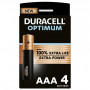 4 Piles alcalines Optimum LR03/AAA (1,5V) DURACELL