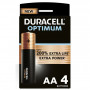 4 Piles alcalines Optimum LR6/AA (1,5V) DURACELL