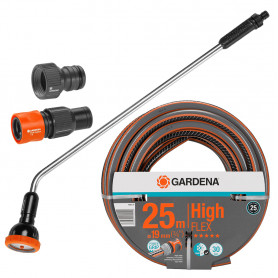 Pack arrosage : Tuyau High Flex 25m Ø19mm + fusil arrosoir Grand débit + raccords GARDENA Pack arrosage : Tuyau High Flex 25m Ø19mm + fusil arrosoir Grand débit + raccords GARDENA