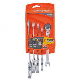 Jeu de 5 clés mixtes à cliquet flexibles FISCHER DAREX Jeu de 5 clés mixtes à cliquet flexibles FISCHER DAREX