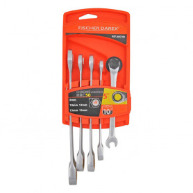 Jeu de 5 clés mixtes à cliquet FISCHER DAREX Jeu de 5 clés mixtes à cliquet FISCHER DAREX