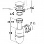 Siphon de lavabo à joints intégrés réglable 39 à 98mm