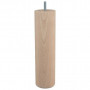 Pied de lit cylindrique en hêtre brut 250mm