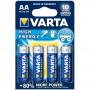 4 Piles alcalines LR6/AA Varta High Energy (1,5V)