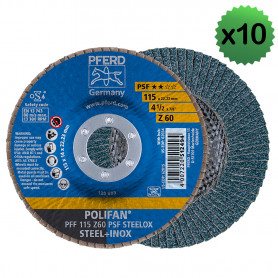 Lot de 10 Disques à lamelles PSF Z plat PFERD Lot de 10 Disques à lamelles PSF Z plat PFERD