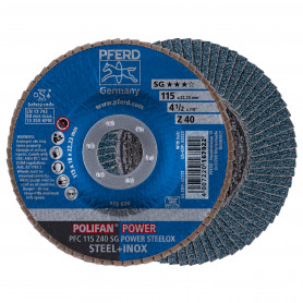 Disque à lamelles SG Power Steelox Z conique PFERD Disque à lamelles SG Power Steelox Z conique PFERD