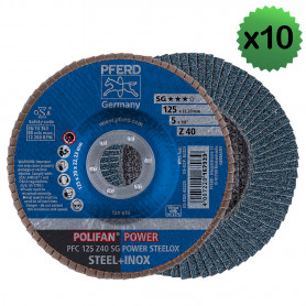Lot de 10 Disques à lamelles SG Power Steelox Z conique PFERD Lot de 10 Disques à lamelles SG Power Steelox Z conique PFERD