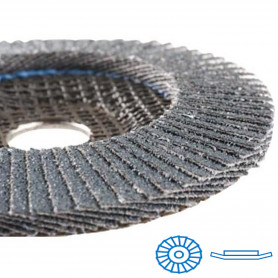 Disque à lamelles inclinées Zirconium Ø125mm - Grain 40 - RB 48024 YX HERMES Disque à lamelles inclinées Zirconium Ø125mm - Grain 40 - RB 48024 YX HERMES