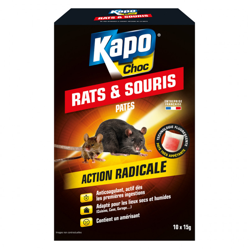 Pat'appât rats et souris - action radicale - 150g KAPO CHOC
