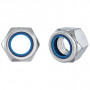 Écrou indesserable hexagonal avec bague en nylon - acier zingué