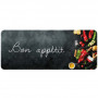 Tapis de cuisine décor Bon appétit noir 50x120cm